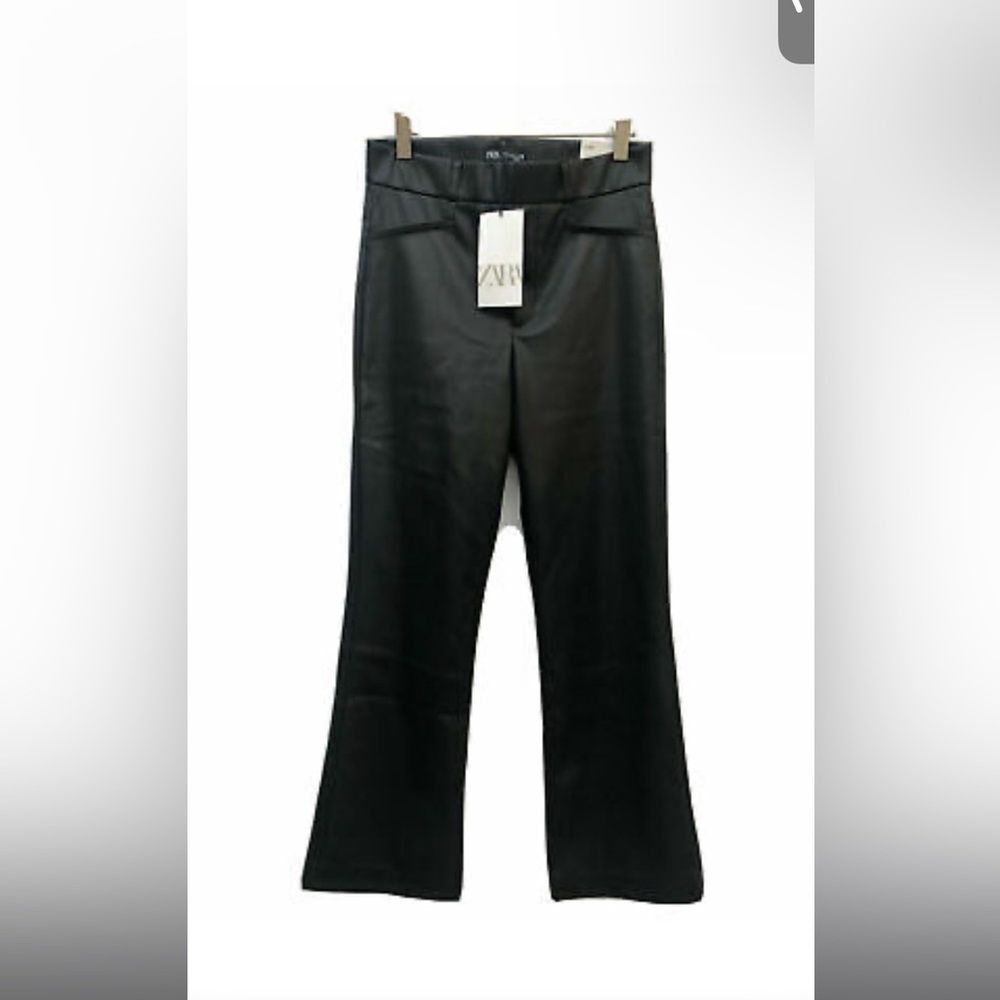 Zara Mini Faux Leather Pant Cropped Flare